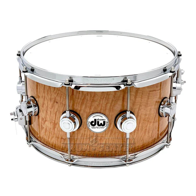 Used DW Collectors Maple/Mahogany Snare Drum 14x7 Natural Super Curl - Excellent - Drum Center Of Portsmouth