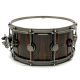 DW Collectors Maple/Mahogany Snare Drum 14x6.5 Exotic Ziricote w/Black Nickel Hardware - Drum Center Of Portsmouth