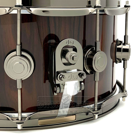 DW Collectors Maple/Mahogany Snare Drum 14x6.5 Exotic Ziricote w/Black Nickel Hardware - Drum Center Of Portsmouth
