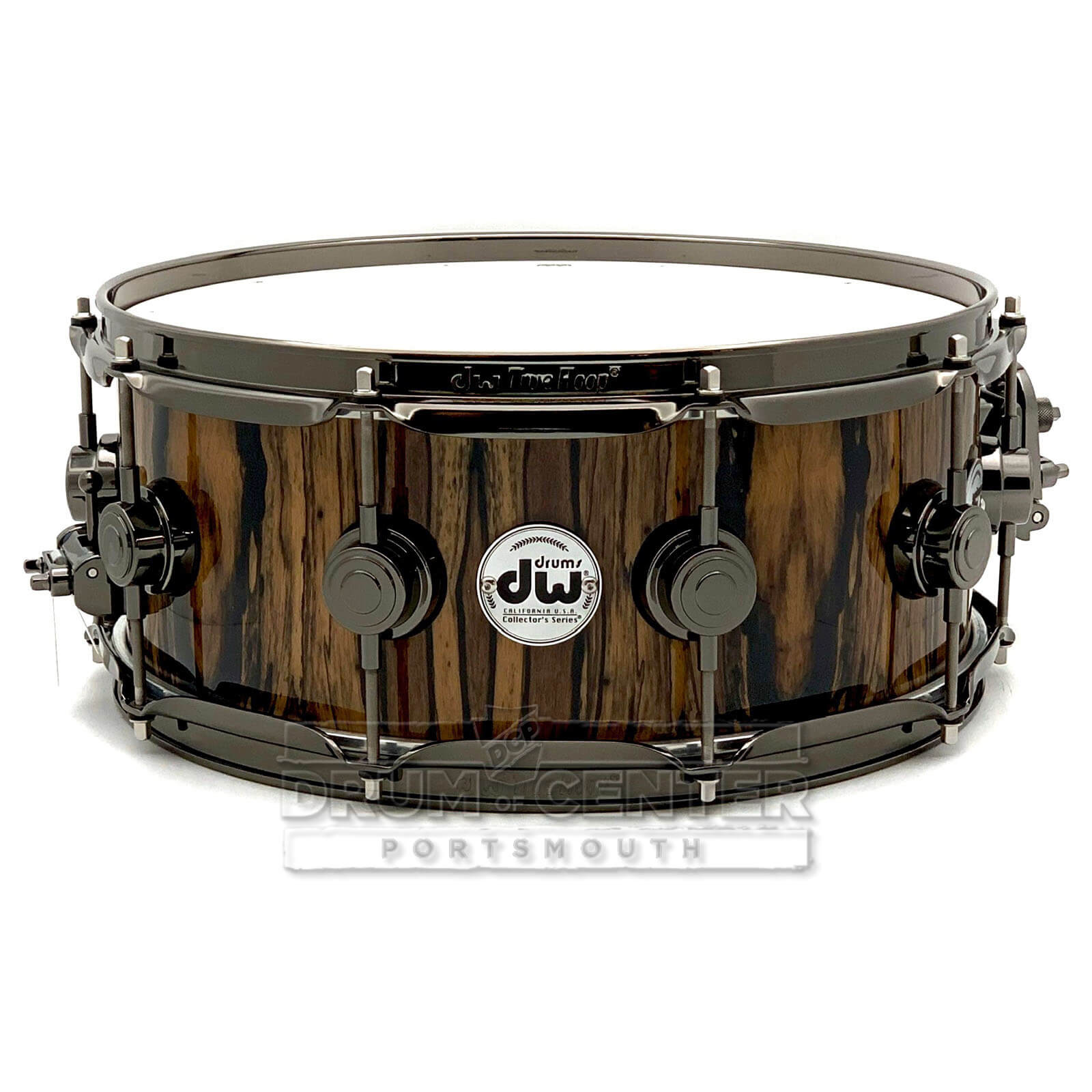 DW Collectors SSC Maple Snare Drum 14x5.5 Exotic Ivory Ebony w/Black Nickel  Hardware