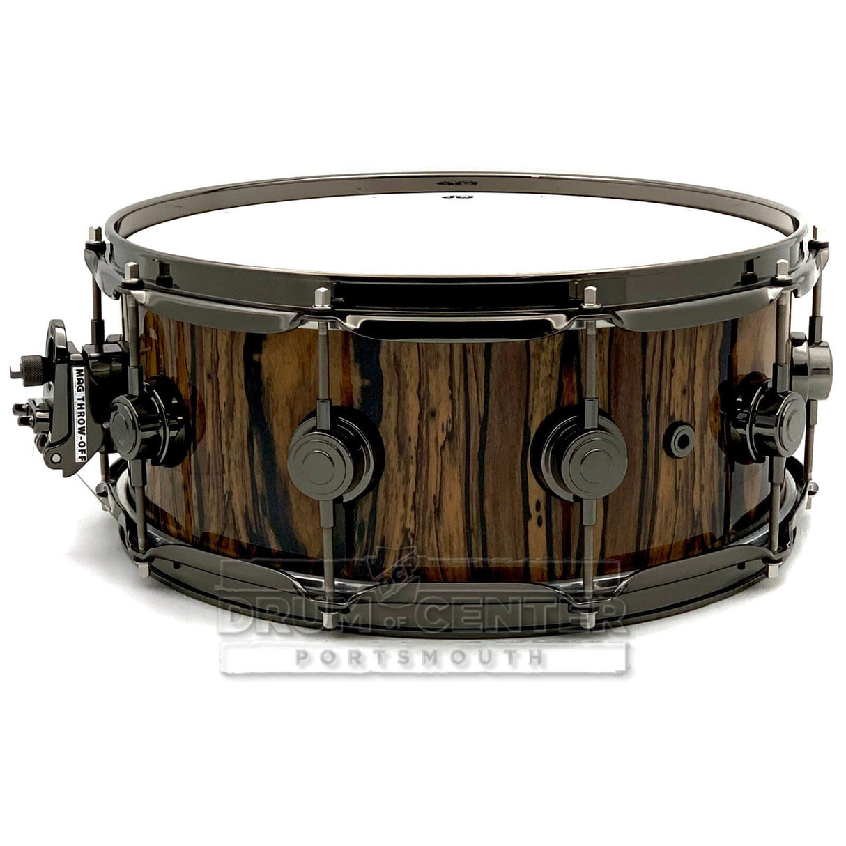 DW Collectors SSC Maple Snare Drum 14x5.5 Exotic Ivory Ebony w/Black Nickel Hardware - Drum Center Of Portsmouth