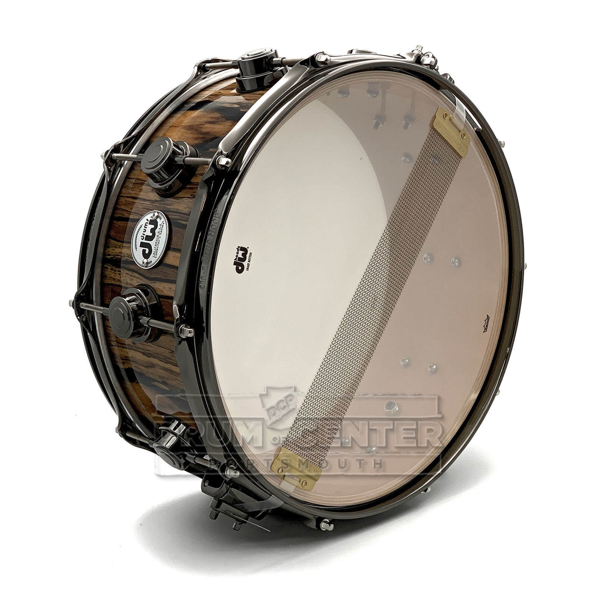 DW Collectors SSC Maple Snare Drum 14x5.5 Exotic Ivory Ebony w/Black Nickel Hardware - Drum Center Of Portsmouth