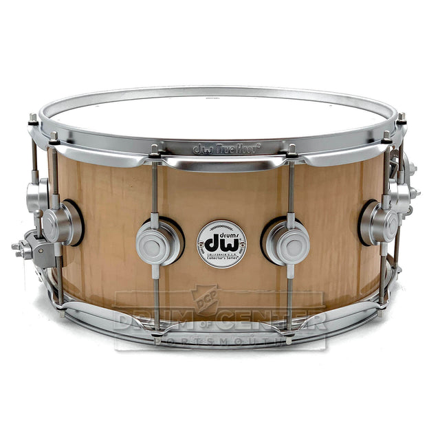 DW Collectors VLT 333 Maple Snare Drum 14x6.5 Exotic Curly Maple w/Satin Chrome Hardware - Drum Center Of Portsmouth