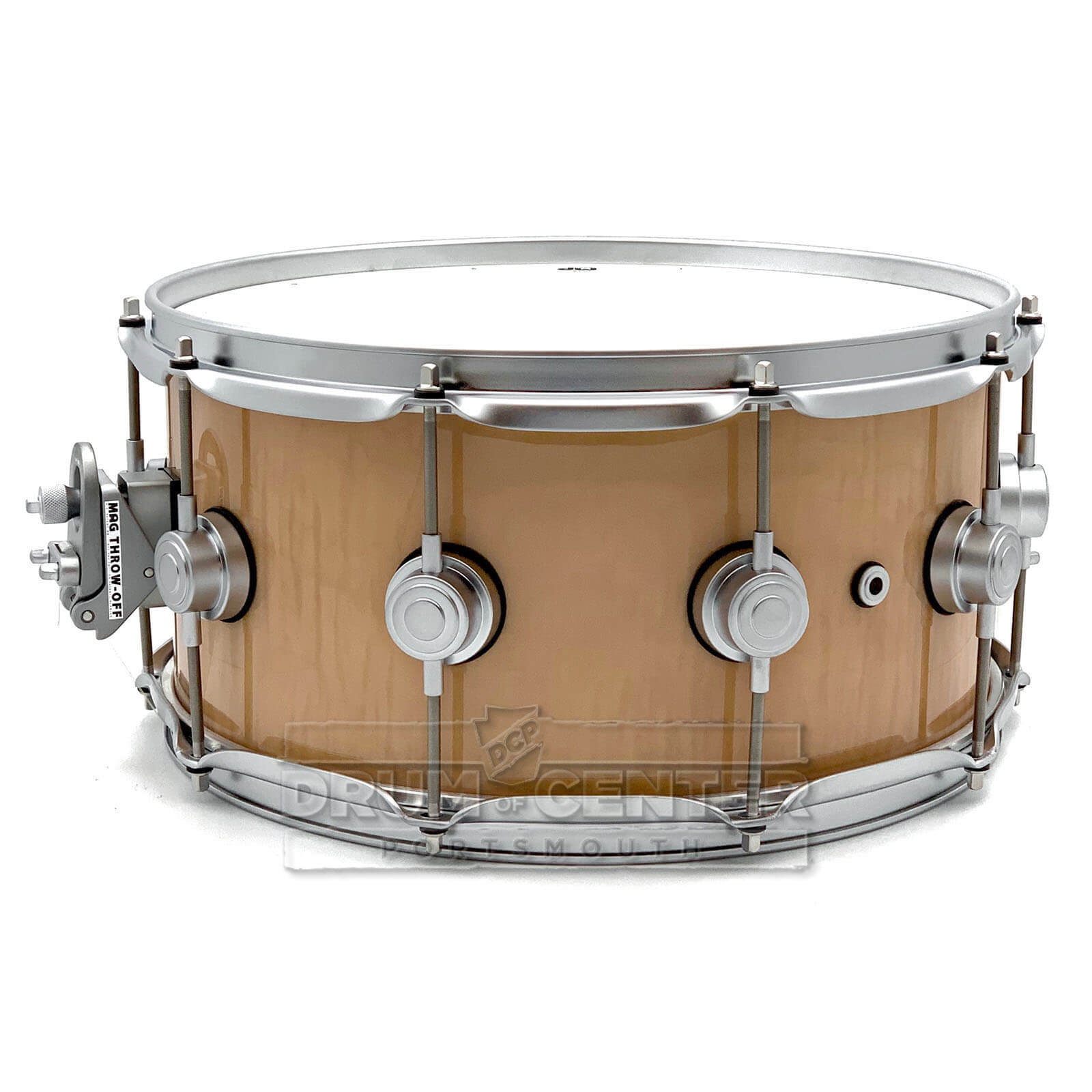 DW Collectors VLT 333 Maple Snare Drum 14x6.5 Exotic Curly Maple w/Satin Chrome Hardware - Drum Center Of Portsmouth