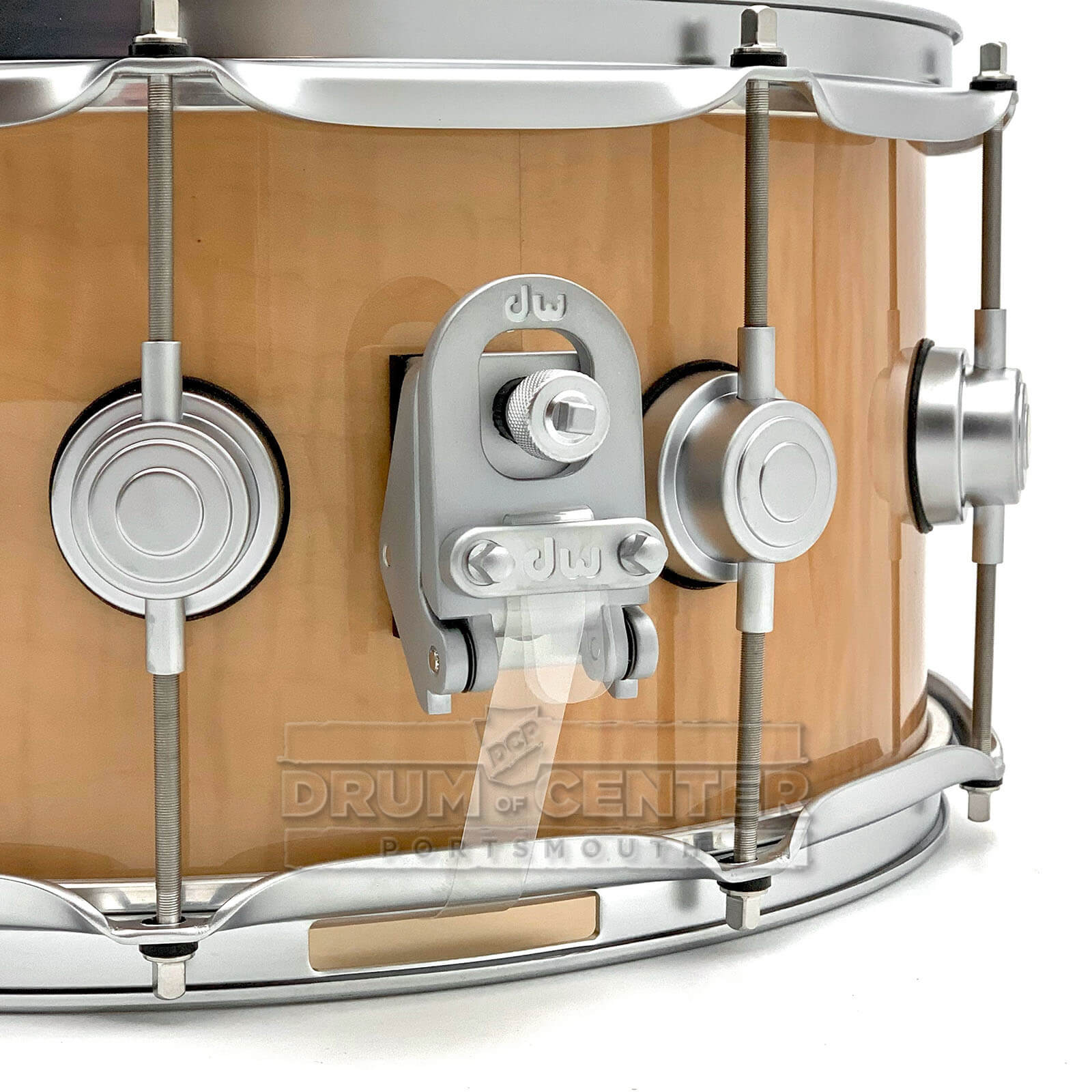 DW Collectors VLT 333 Maple Snare Drum 14x6.5 Exotic Curly Maple w/Satin Chrome Hardware - Drum Center Of Portsmouth