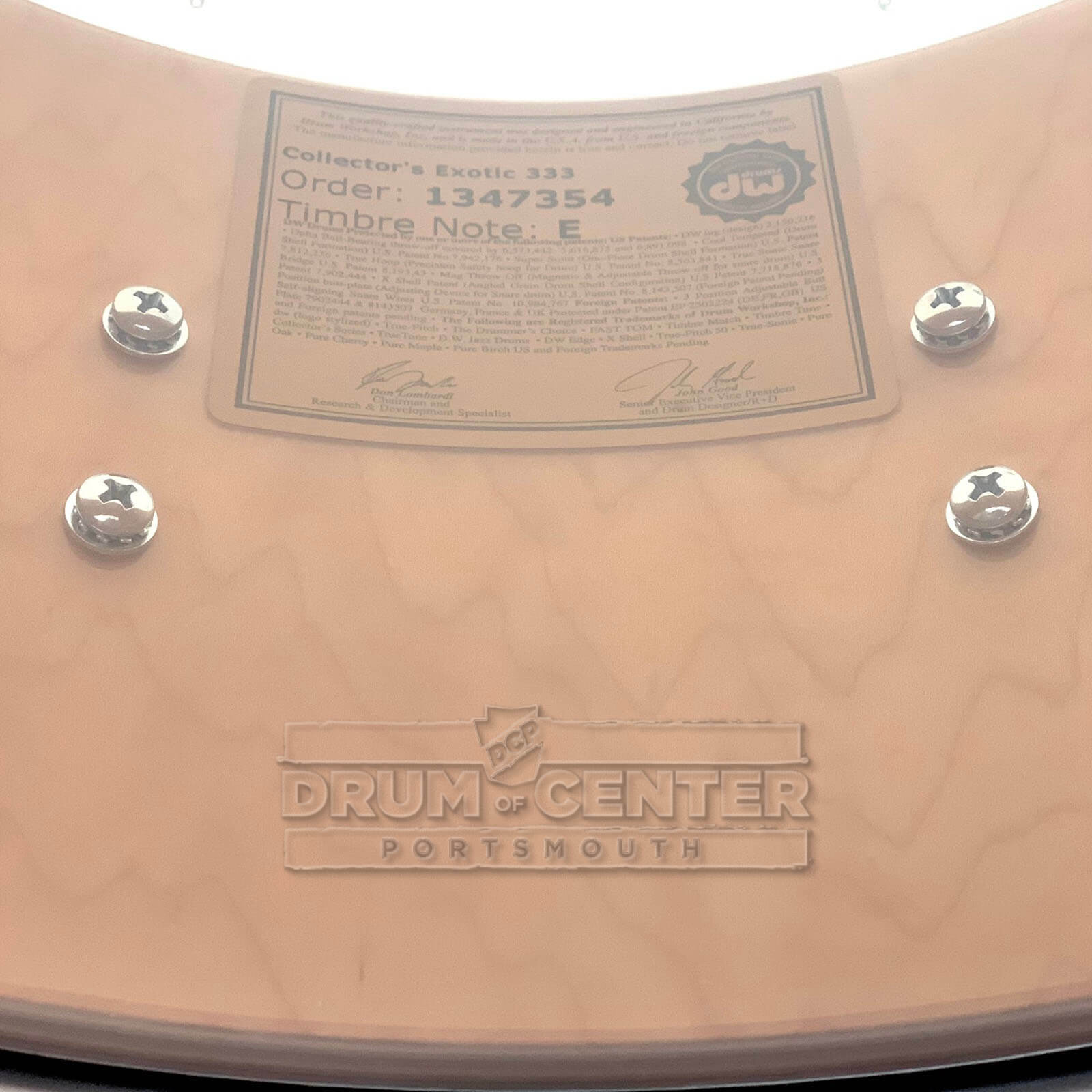 DW Collectors VLT 333 Maple Snare Drum 14x6.5 Exotic Curly Maple w/Satin Chrome Hardware - Drum Center Of Portsmouth