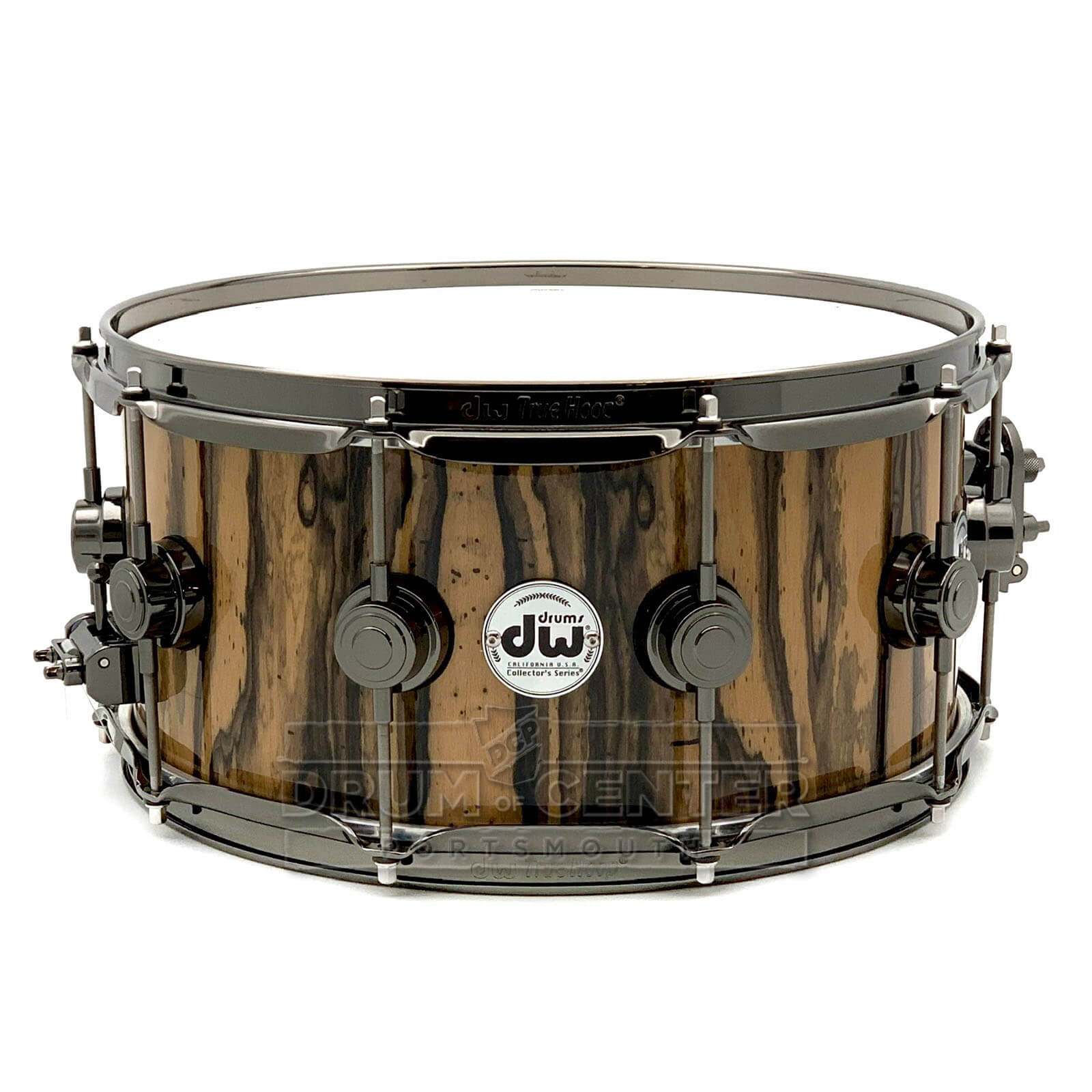 DW Collectors SSC Maple Snare Drum 14x6.5 Exotic Ivory Ebony w/Black Nickel Hardware - Drum Center Of Portsmouth
