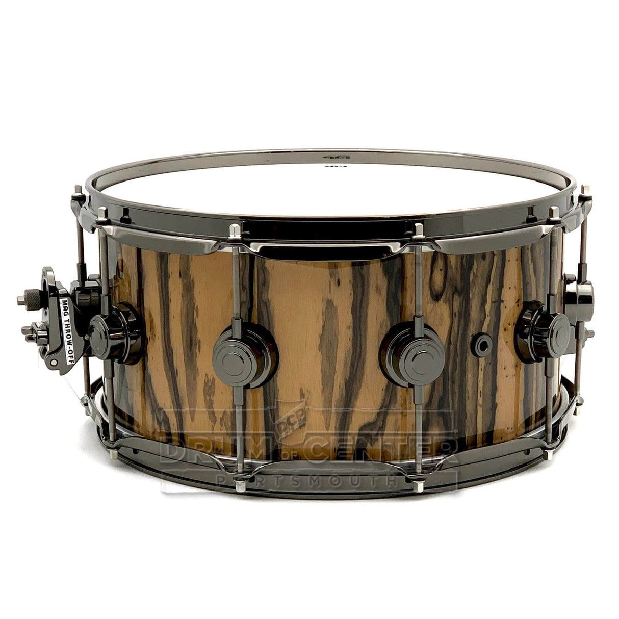 DW Collectors SSC Maple Snare Drum 14x6.5 Exotic Ivory Ebony w/Black Nickel Hardware - Drum Center Of Portsmouth