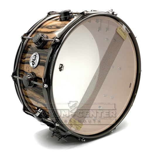 DW Collectors SSC Maple Snare Drum 14x6.5 Exotic Ivory Ebony w/Black Nickel Hardware - Drum Center Of Portsmouth