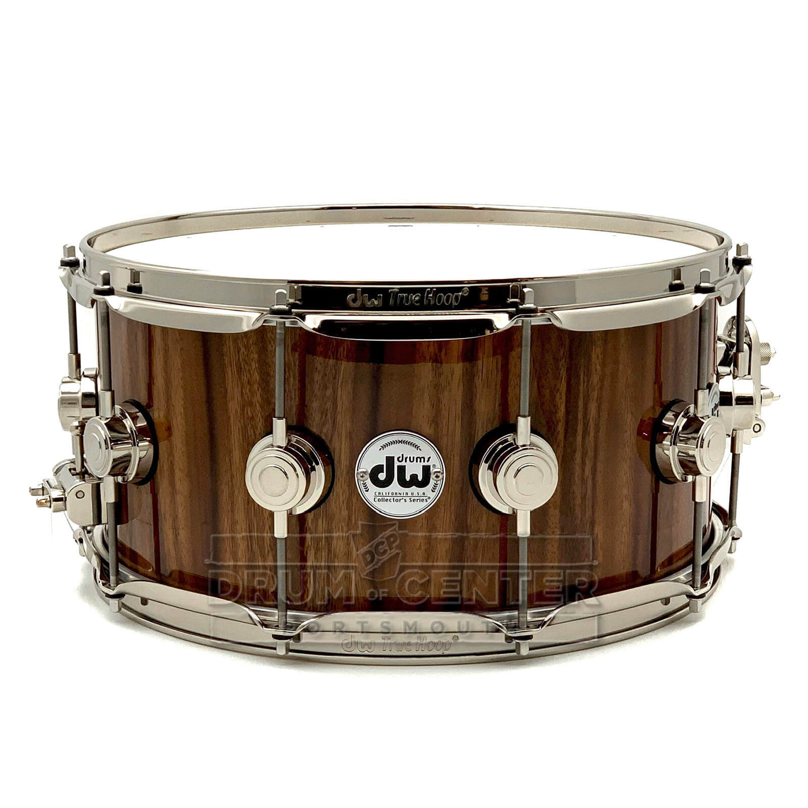 DW Collectors VLT 333 Maple Snare Drum 14x6.5 Exotic Monkey Pod w/Nickel Hardware - Drum Center Of Portsmouth