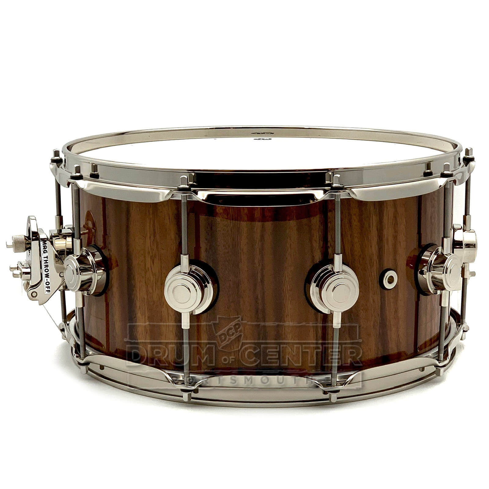 DW Collectors VLT 333 Maple Snare Drum 14x6.5 Exotic Monkey Pod w/Nickel Hardware - Drum Center Of Portsmouth