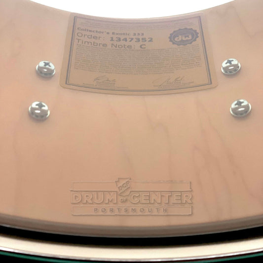 DW Collectors VLT 333 Maple Snare Drum 14x6.5 Exotic Monkey Pod w/Nickel Hardware - Drum Center Of Portsmouth