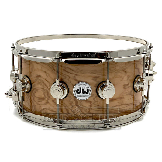 DW Collectors SSC Maple Snare Drum 14x6.5 Exotic Olive Ash Burl w/Nickel Hardware - Drum Center Of Portsmouth