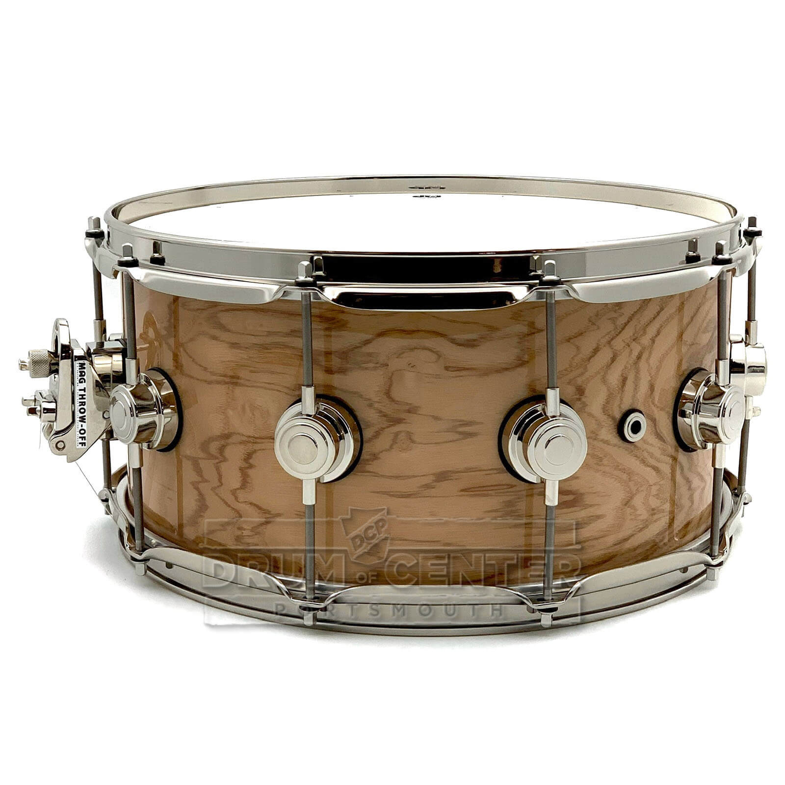 DW Collectors SSC Maple Snare Drum 14x6.5 Exotic Olive Ash Burl w/Nickel Hardware - Drum Center Of Portsmouth