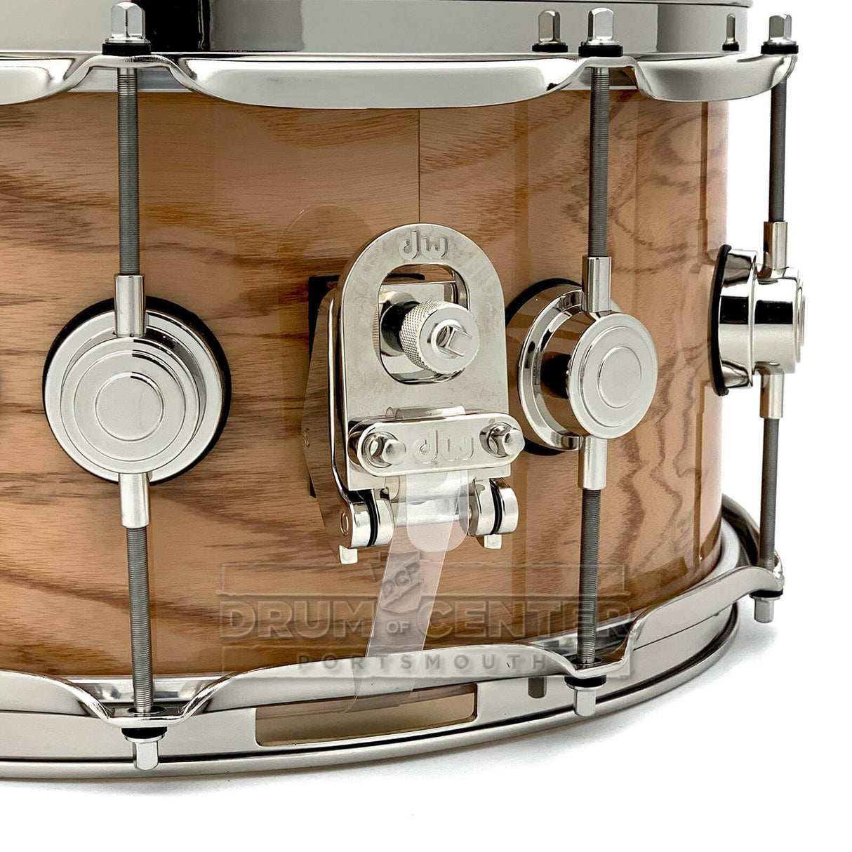 DW Collectors SSC Maple Snare Drum 14x6.5 Exotic Olive Ash Burl w/Nickel Hardware - Drum Center Of Portsmouth