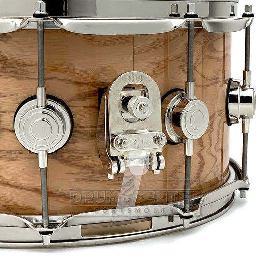DW Collectors SSC Maple Snare Drum 14x6.5 Exotic Olive Ash Burl w/Nickel Hardware - Drum Center Of Portsmouth