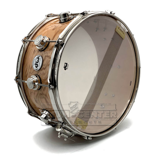 DW Collectors SSC Maple Snare Drum 14x6.5 Exotic Olive Ash Burl w/Nickel Hardware - Drum Center Of Portsmouth