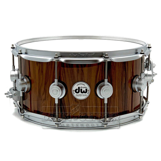 DW Collectors SSC Maple Snare Drum 14x6.5 Exotic Santos Rosewood w/Satin Chrome Hardware - Drum Center Of Portsmouth