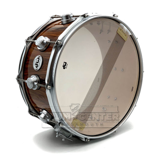 DW Collectors SSC Maple Snare Drum 14x6.5 Exotic Santos Rosewood w/Satin Chrome Hardware - Drum Center Of Portsmouth