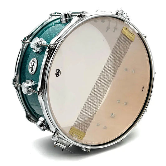 DW Collectors VLT 333 Maple Snare Drum 14x6.5 Teal Glass - Drum Center Of Portsmouth