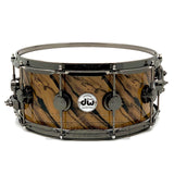 DW Collectors SSC Maple Snare Drum 14x6 Exotic Twisted Ivory Ebony w/Black Nickel Hardware - Drum Center Of Portsmouth