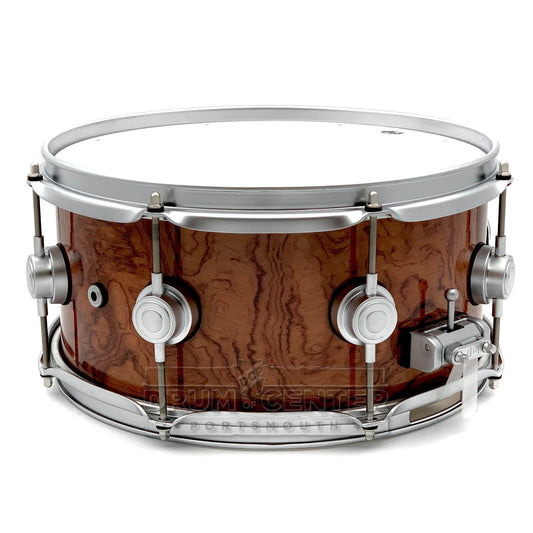 DW Collectors Purpleheart Snare Drum 13x6 Exotic Bubinga w/Satin Chrome Hardware - Drum Center Of Portsmouth