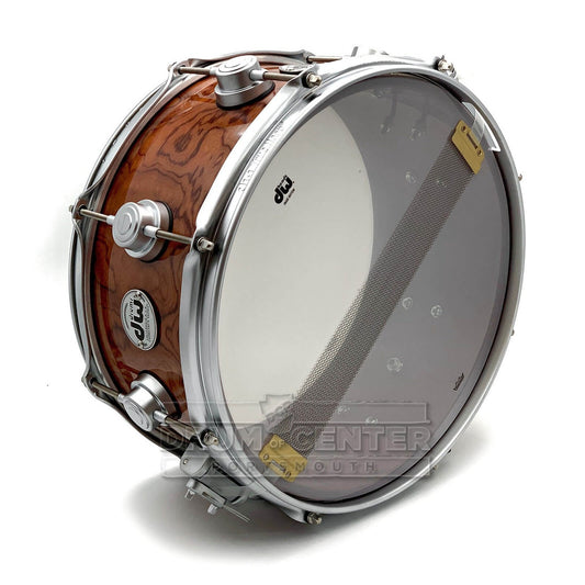 DW Collectors Purpleheart Snare Drum 13x6 Exotic Bubinga w/Satin Chrome Hardware - Drum Center Of Portsmouth