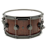 DW Collectors Purpleheart Snare Drum 14x6.5 Exotic Tiger Wood w/Black Nickel Hardware - Drum Center Of Portsmouth