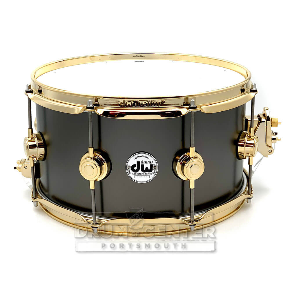 DW Collectors Series Satin Black Brass Snare Drum 13x7