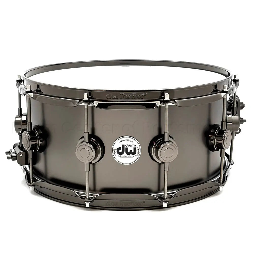 DW Collectors Series Satin Black Brass Snare Drum 14x6.5 Black Nickel Hardware - Drum Center Of Portsmouth