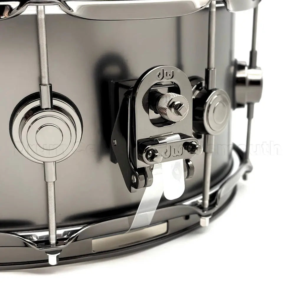 DW Collectors Series Satin Black Brass Snare Drum 14x6.5 Black Nickel Hardware - Drum Center Of Portsmouth