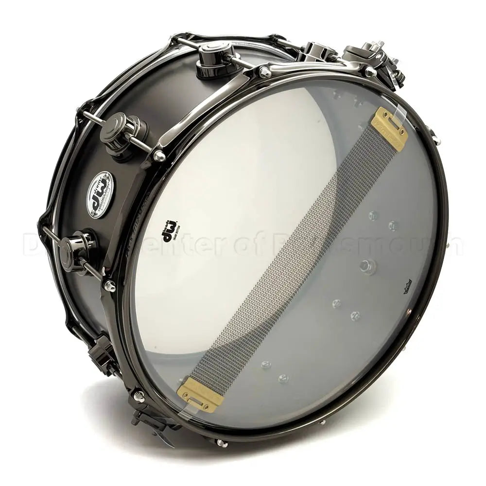 DW Collectors Series Satin Black Brass Snare Drum 14x6.5 Black Nickel Hardware - Drum Center Of Portsmouth