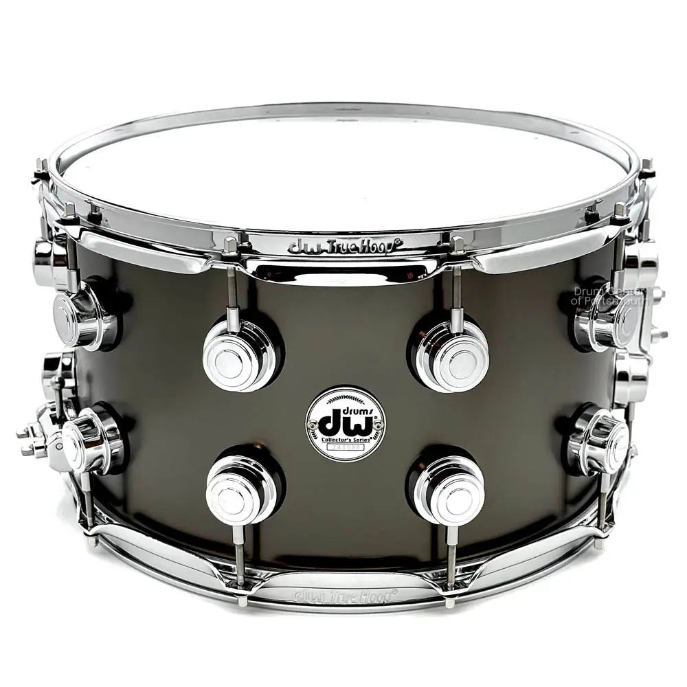 DW Collectors Series Satin Black Brass Snare Drum 14x8 Chrome Hardware - Drum Center Of Portsmouth