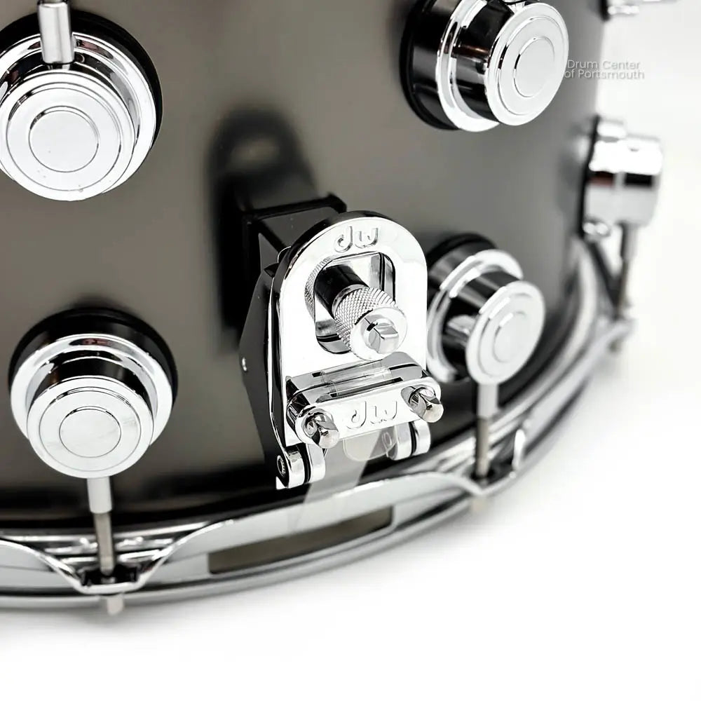 DW Collectors Series Satin Black Brass Snare Drum 14x8 Chrome Hardware - Drum Center Of Portsmouth
