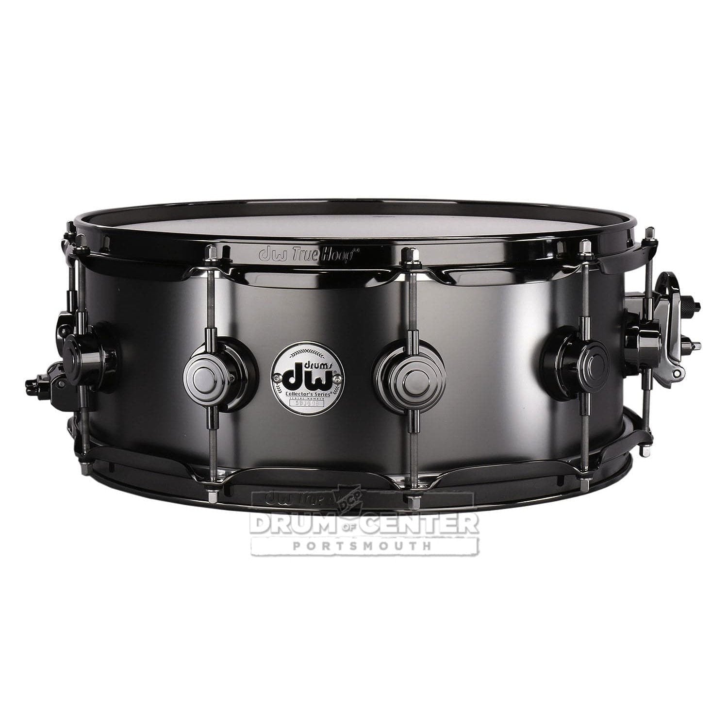 Used DW Collectors Series Satin Black Brass Snare Drum 14x5.5 Black Nickel Hardware - Drum Center Of Portsmouth