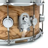 DW Collectors SSC Maple Snare Drum 14x6.5 Exotic Olive Ash Burl w/Satin Chrome Hardware - Drum Center Of Portsmouth