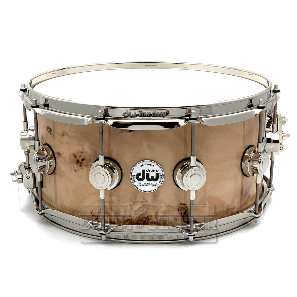 DW Collectors VLT 333 Maple Snare Drum 14x6.5 Exotic Mapa Burl w/Nickel Hardware - Drum Center Of Portsmouth