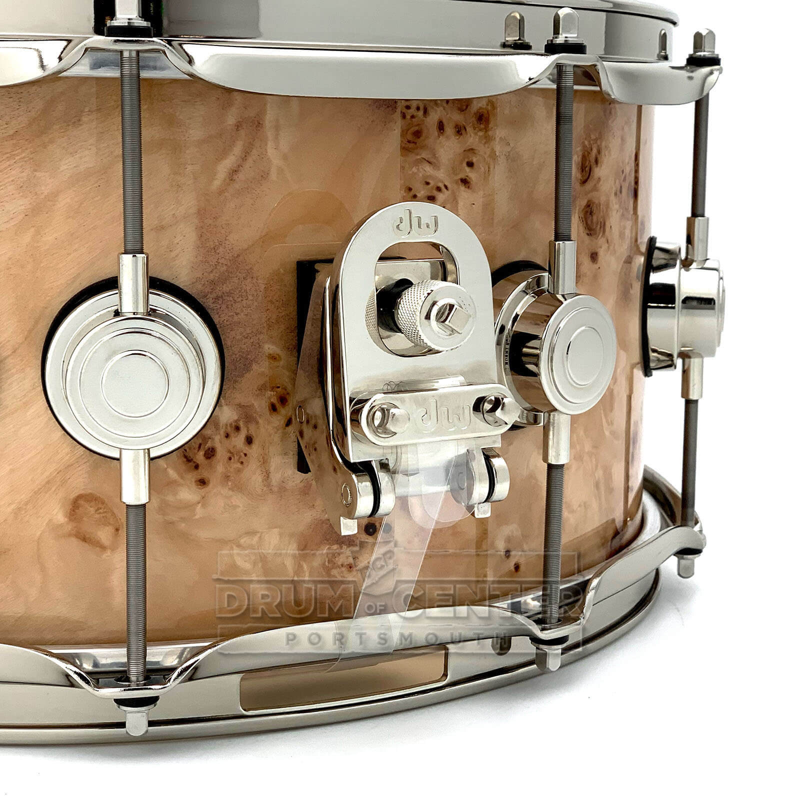 DW Collectors VLT 333 Maple Snare Drum 14x6.5 Exotic Mapa Burl w/Nickel Hardware - Drum Center Of Portsmouth