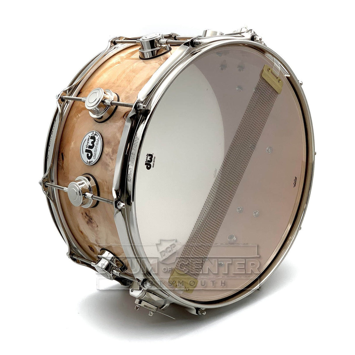 DW Collectors VLT 333 Maple Snare Drum 14x6.5 Exotic Mapa Burl w/Nickel Hardware - Drum Center Of Portsmouth