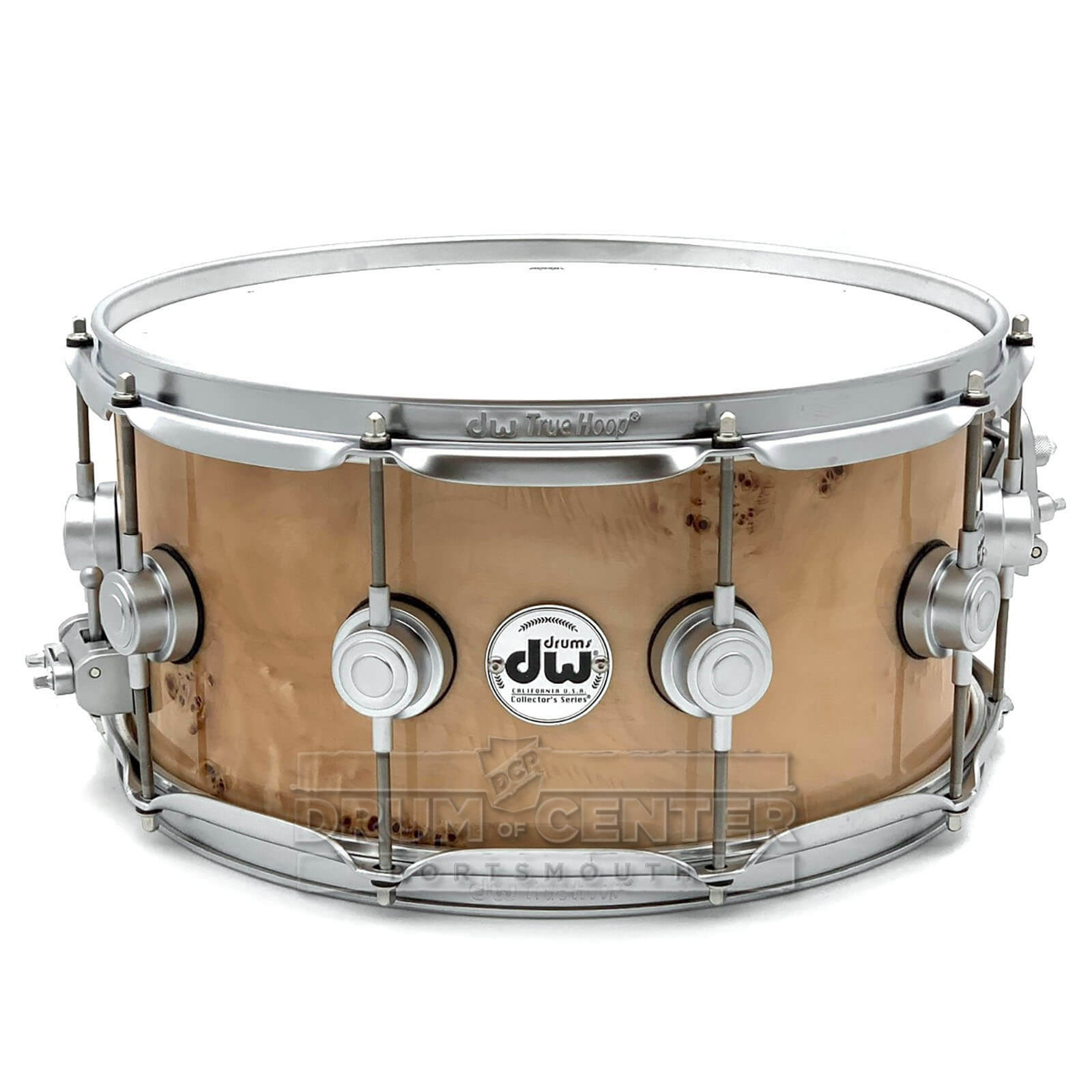 DW Collectors VLT 333 Maple Snare Drum 14x6.5 Exotic Mapa Burl w/Satin Chrome Hardware - Drum Center Of Portsmouth