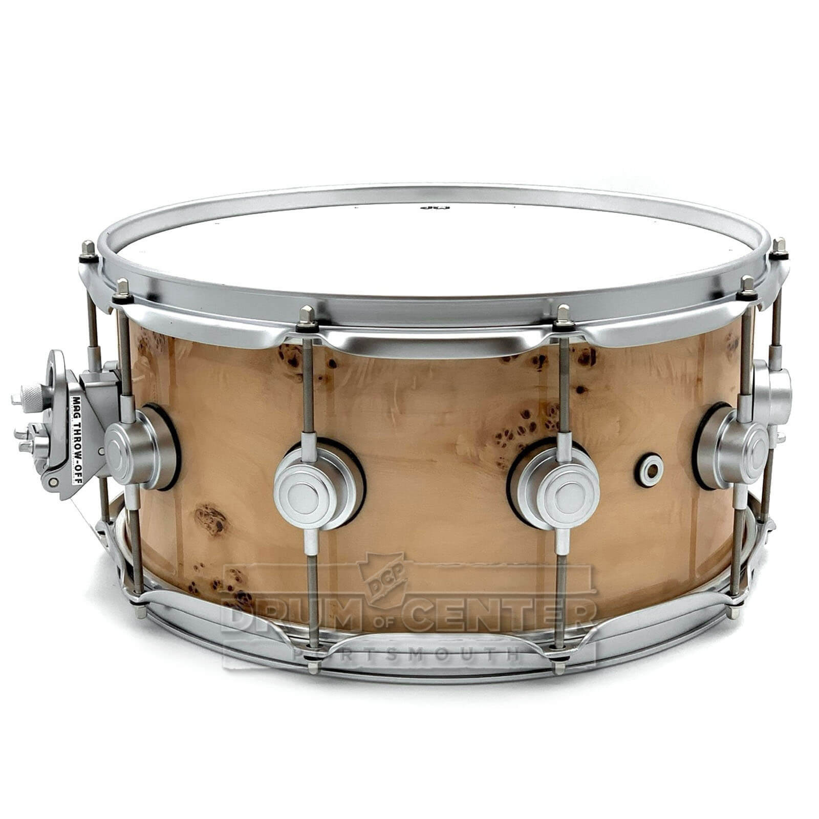 DW Collectors VLT 333 Maple Snare Drum 14x6.5 Exotic Mapa Burl w/Satin Chrome Hardware - Drum Center Of Portsmouth