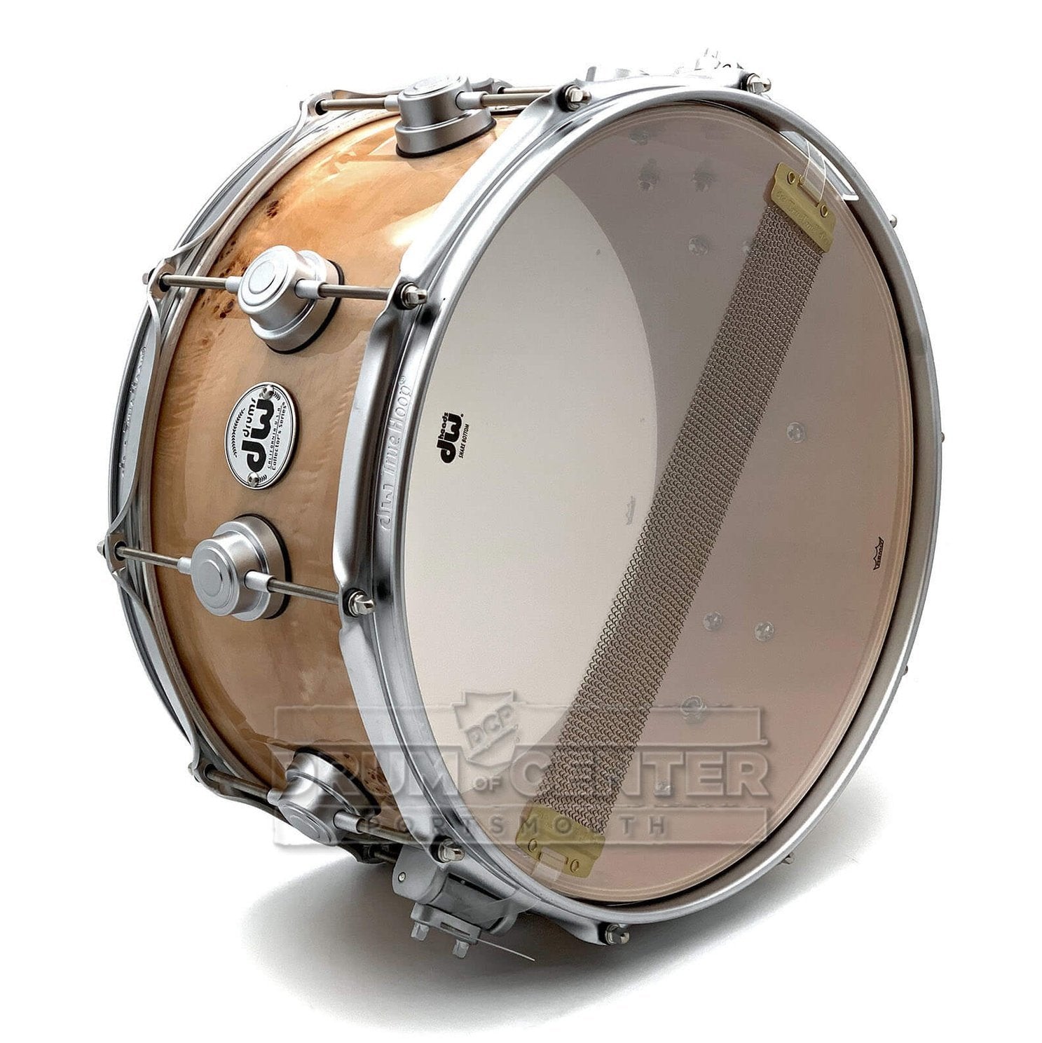 DW Collectors VLT 333 Maple Snare Drum 14x6.5 Exotic Mapa Burl w/Satin Chrome Hardware - Drum Center Of Portsmouth