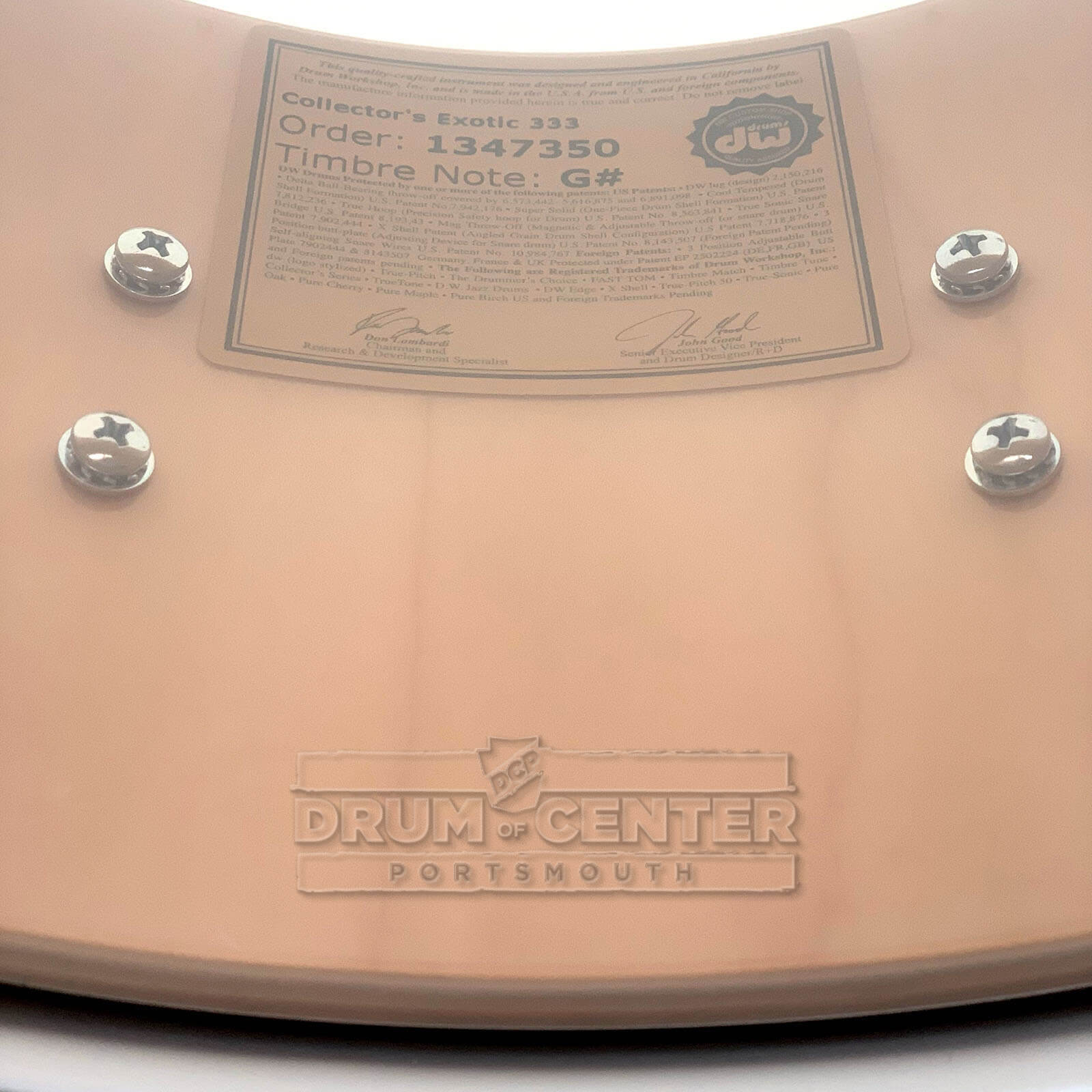 DW Collectors VLT 333 Maple Snare Drum 14x6.5 Exotic Mapa Burl w/Satin Chrome Hardware - Drum Center Of Portsmouth