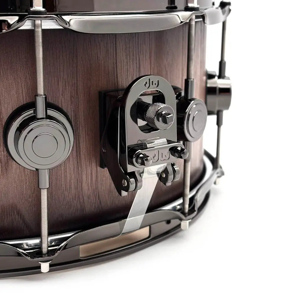 DW Collectors Pure Walnut Snare Drum 14x6.5 Natural to Quick Ebony Burst w/Bk Hw - Drum Center Of Portsmouth