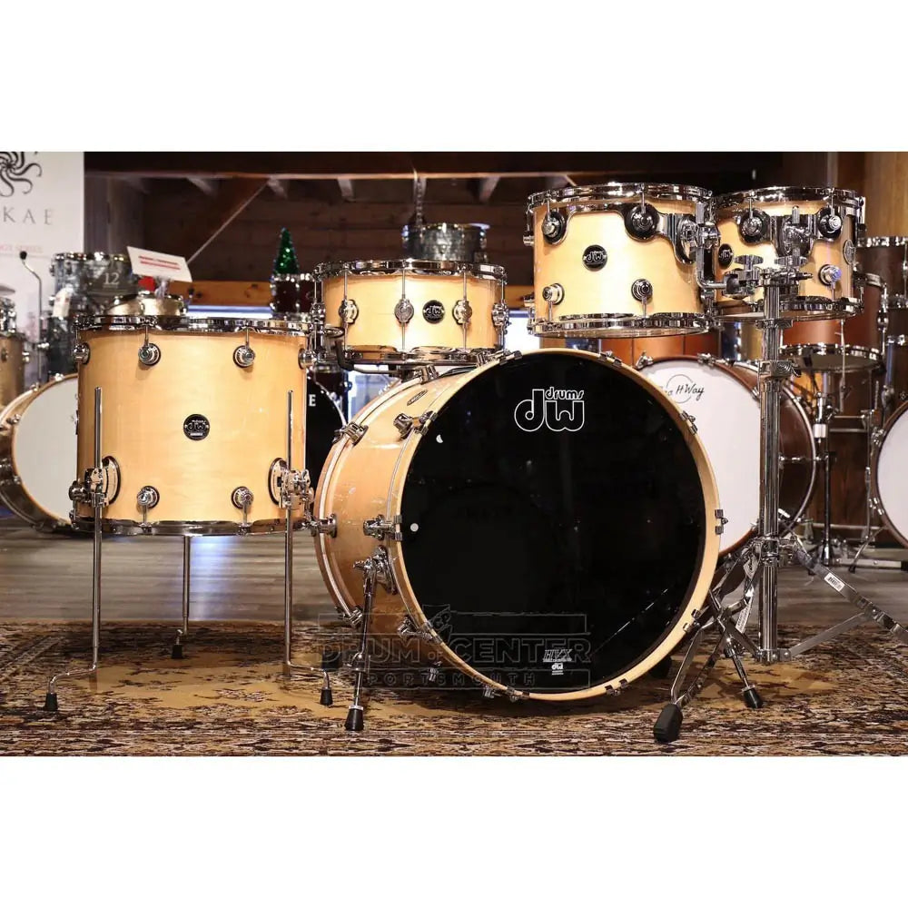 Used DW Performance 5pc Drum Set 22/10/12/16/14 Natural Lacquer - Excellent - Drum Center Of Portsmouth