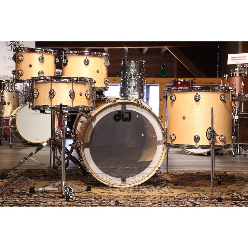 Used DW Performance 5pc Drum Set 22/10/12/16/14 Natural Lacquer - Excellent - Drum Center Of Portsmouth