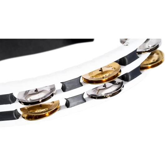 Meinl ABS Hand Held Tambourine Recording Combo Dual-Alloy Jingles White - Drum Center Of Portsmouth