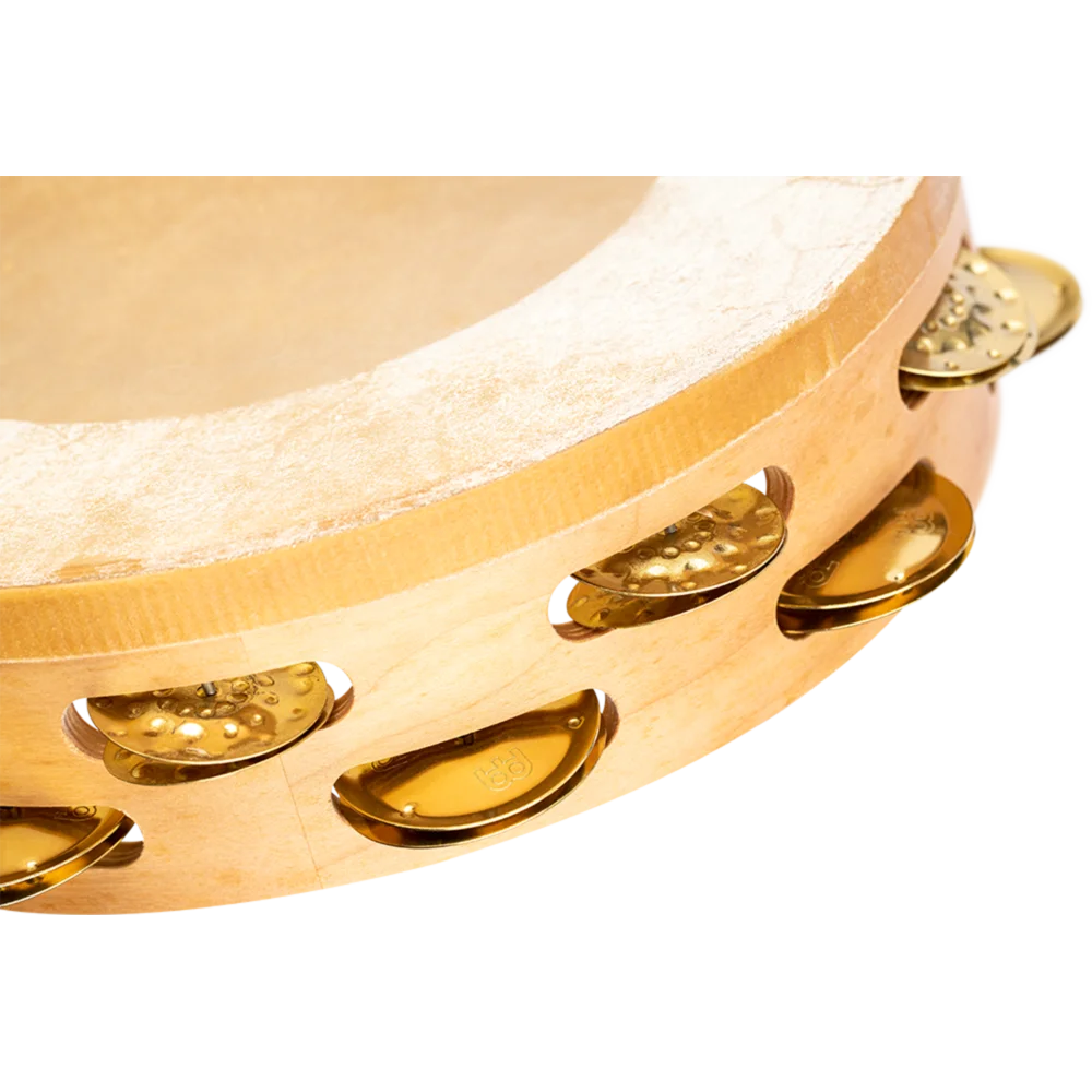 Meinl Artisan Headed Wood Tambourine Brass Jingles 2 Rows Maple Frame - Drum Center Of Portsmouth