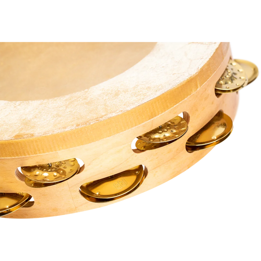 Meinl Artisan Headed Wood Tambourine Brass Jingles 2 Rows Maple Frame - Drum Center Of Portsmouth