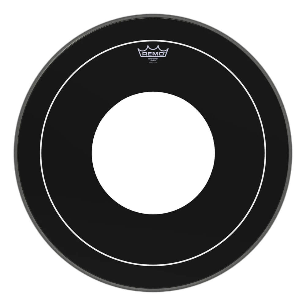Remo Ebony Pinstripe Bass Drum Head 22" w/Center Hole - Drum Center Of Portsmouth